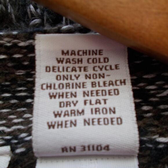 Kim Rogers Brown & White Knit Sleeveless Sweater Cardigan Sz XL - Picture 6 of 6